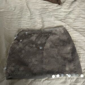 RACHEL Rachel Roy Gray Sequin Mini Skirt